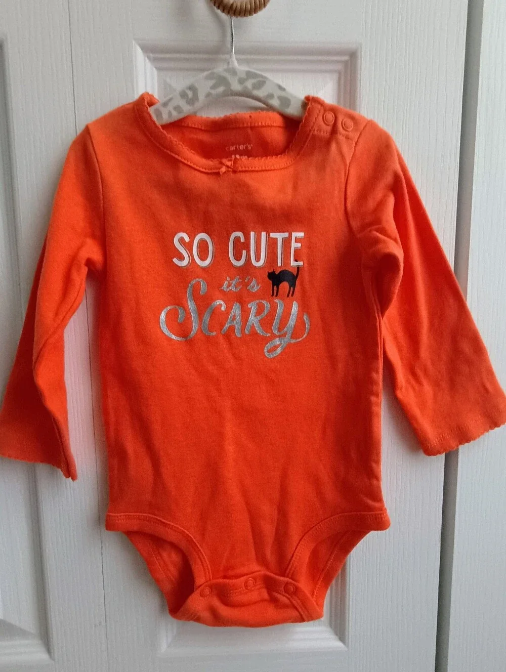 Baby Girl 12m Carter's Halloween Onesie So Cut It's Scary LS Bodysuit